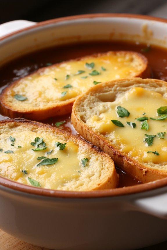 caramelized onion cheese soup
