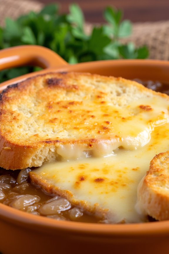 caramelized onions and cheese