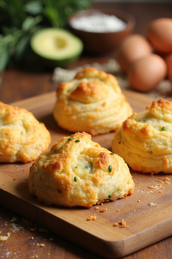 cheesy herb filled pastry puffs