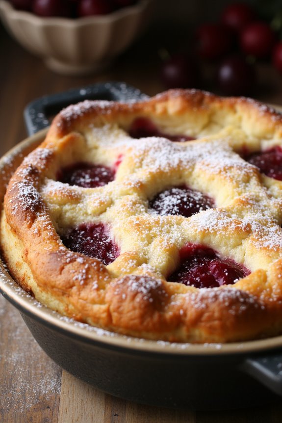 cherry custard baked dessert