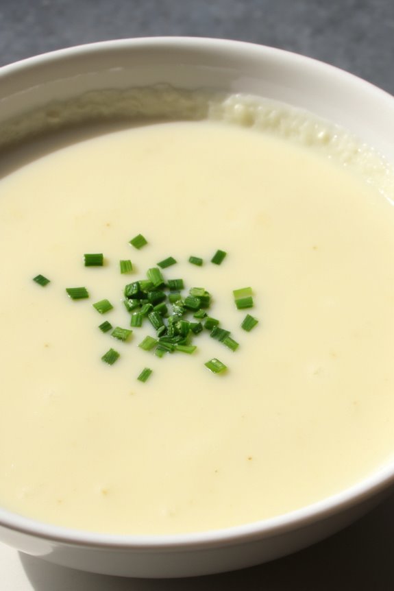 chilled creamy potato leek soup