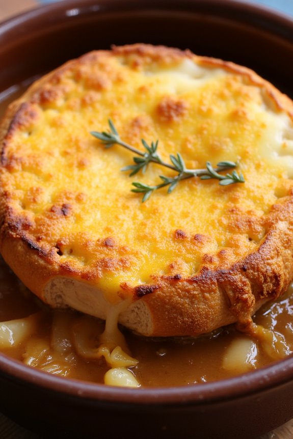 classic soup with cheese