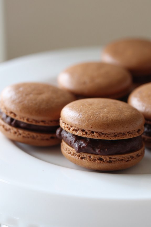 cocoa macarons with ganache