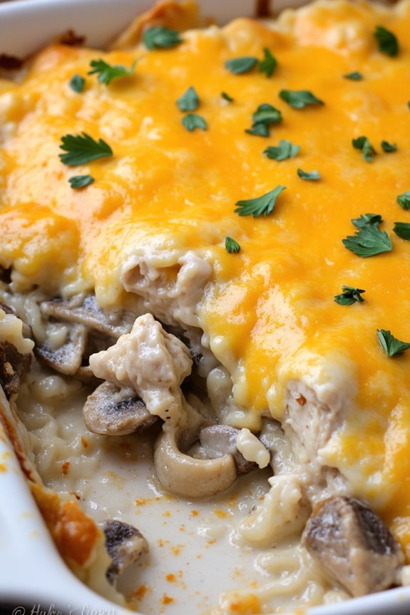 comforting chicken mushroom casserole