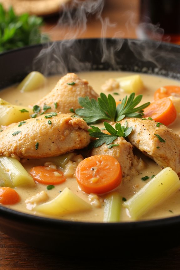 comforting creamy chicken stew