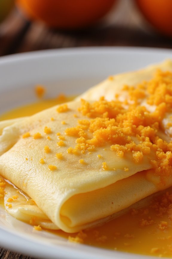 cr pes with orange liqueur sauce