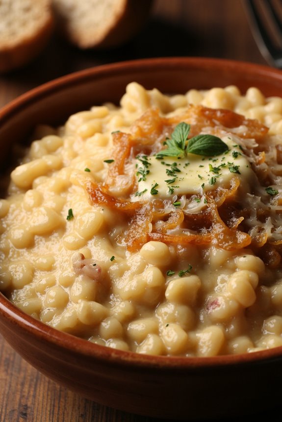 creamy caramelized onion risotto
