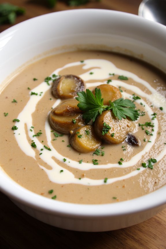 creamy comforting mushroom soup