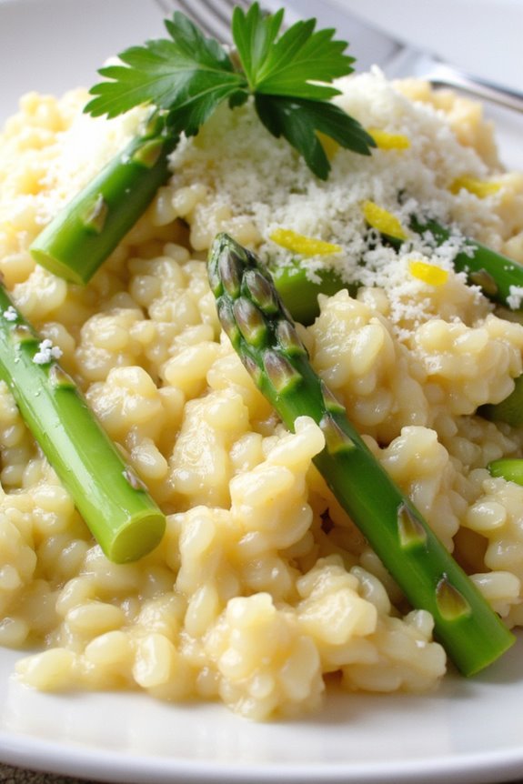 creamy lemon asparagus risotto