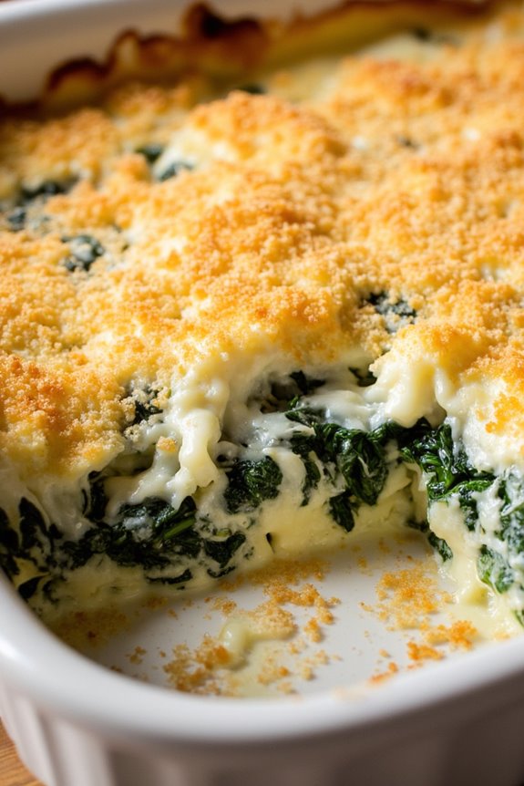 creamy spinach ricotta casserole
