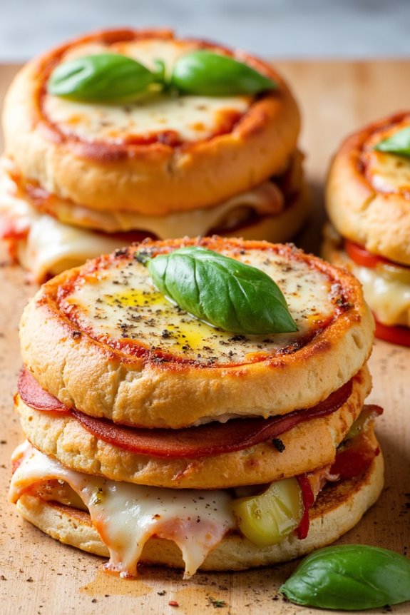 creative pizza baguette stacks