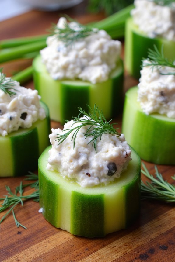 crisp cucumber savory tuna