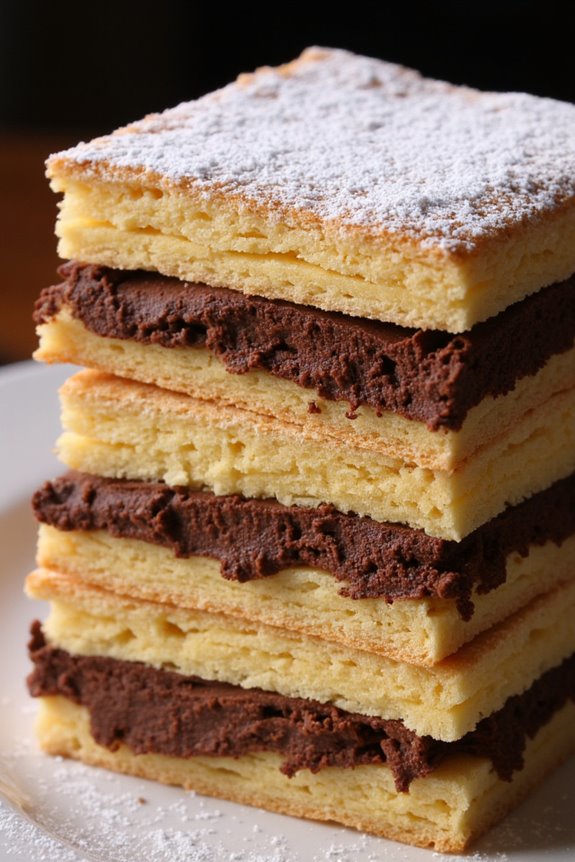 decadent chocolate pastry layers