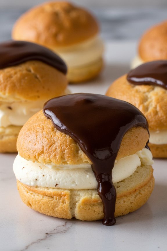 delicate cream filled pastries