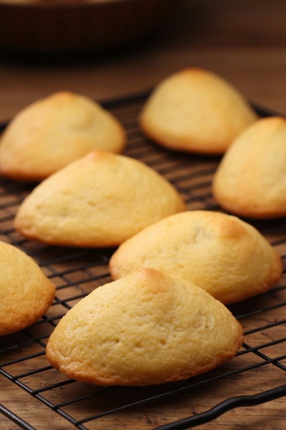 delicate shell shaped sponge cakes