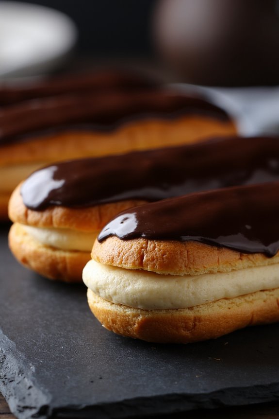 delightful chocolate cream pastries