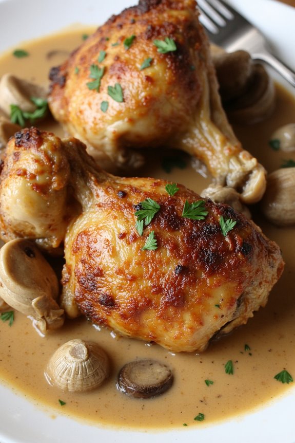 duck mushrooms creamy sauce