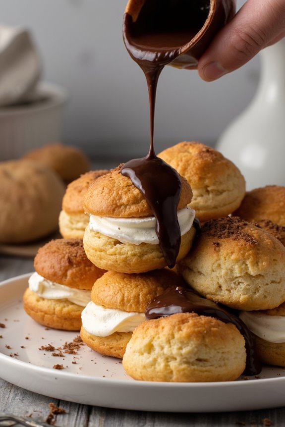 elegant chocolate cream puffs