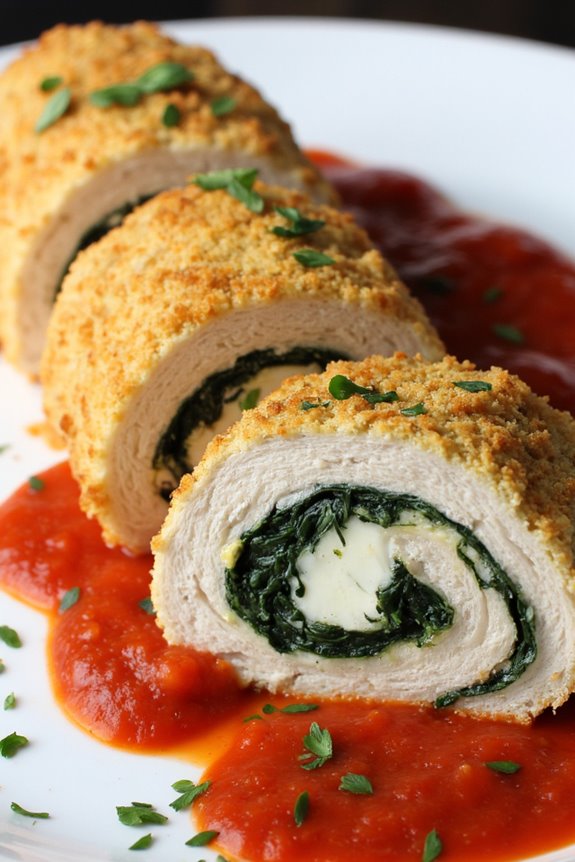 elegant filled chicken dish