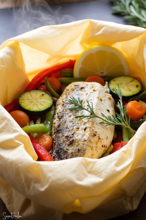 elegant fish parchment dish