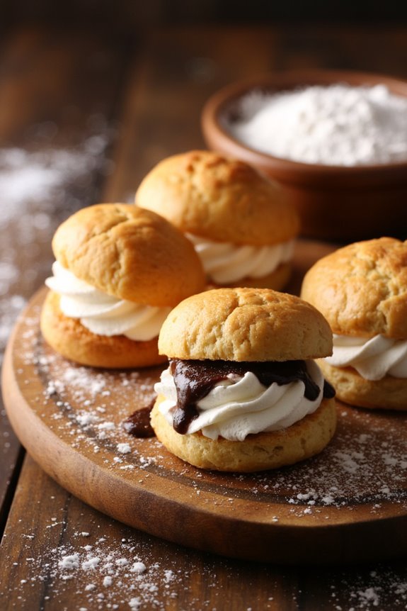 elegant french cream puffs