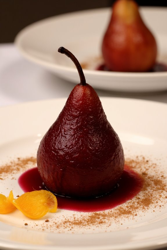 elegant poached pear dessert