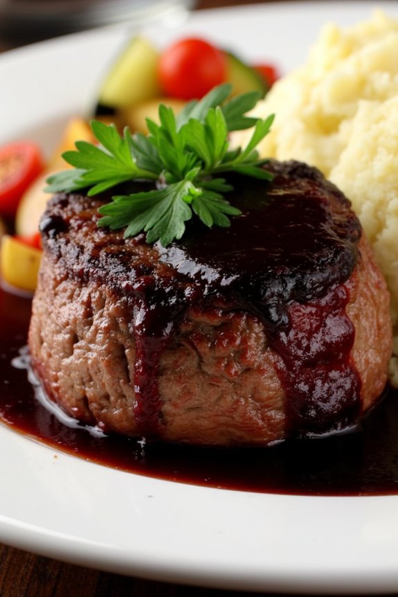 filet mignon with red wine