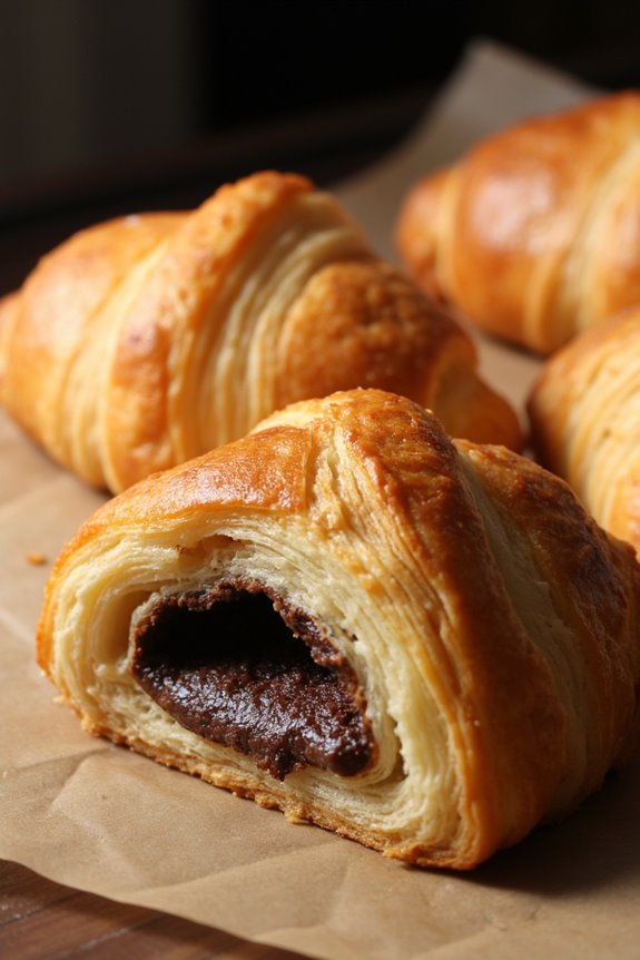 flaky chocolate filled pastries recipe