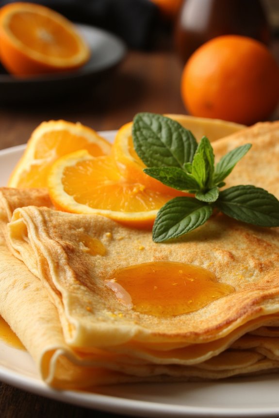 flamb ed orange sauce cr pes