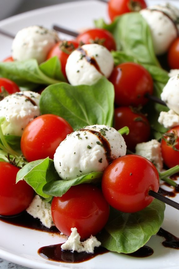 french inspired caprese skewers