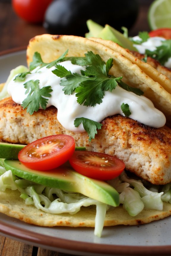 french inspired fish tacos