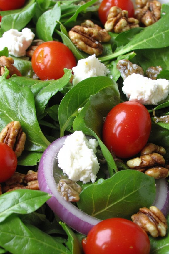 fresh arugula with vinaigrette