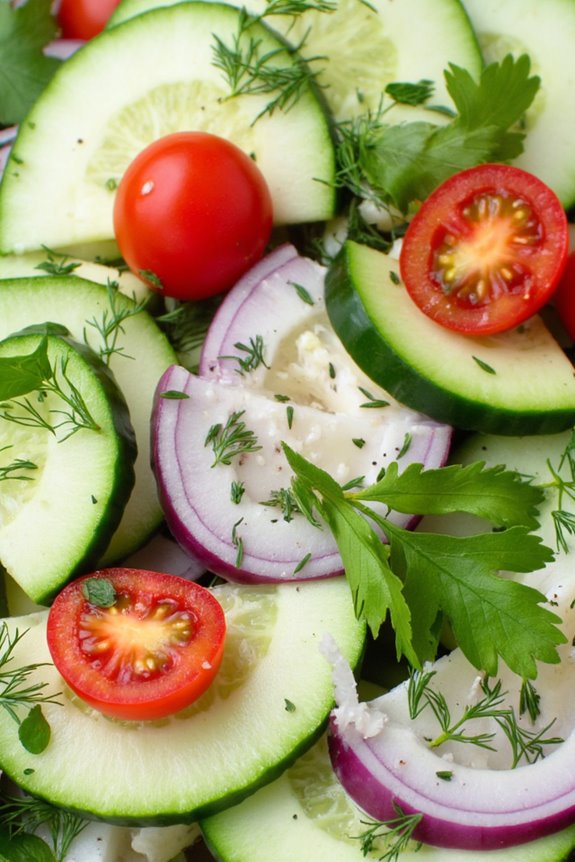 fresh vibrant cucumber salad