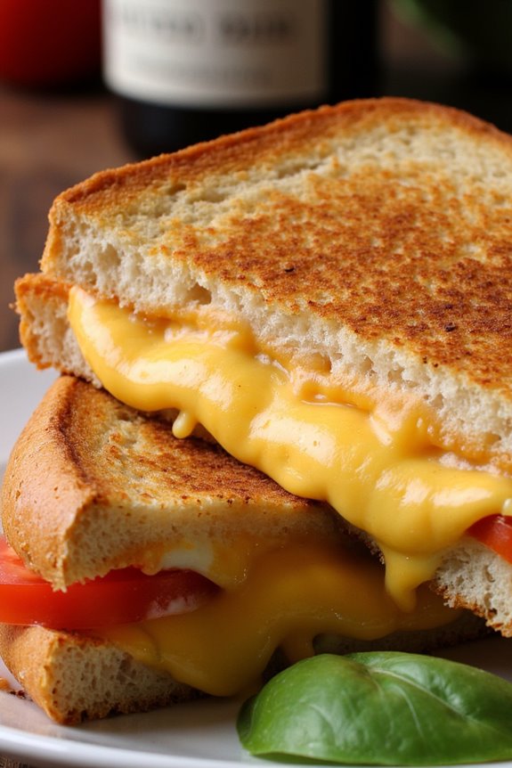 gourmet baguette cheese sandwich