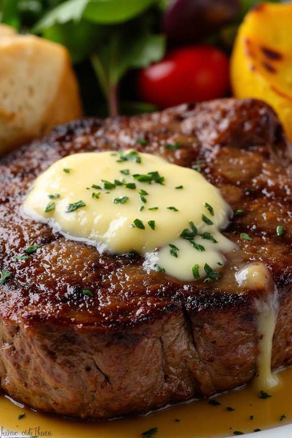 gourmet ribeye with shallot butter