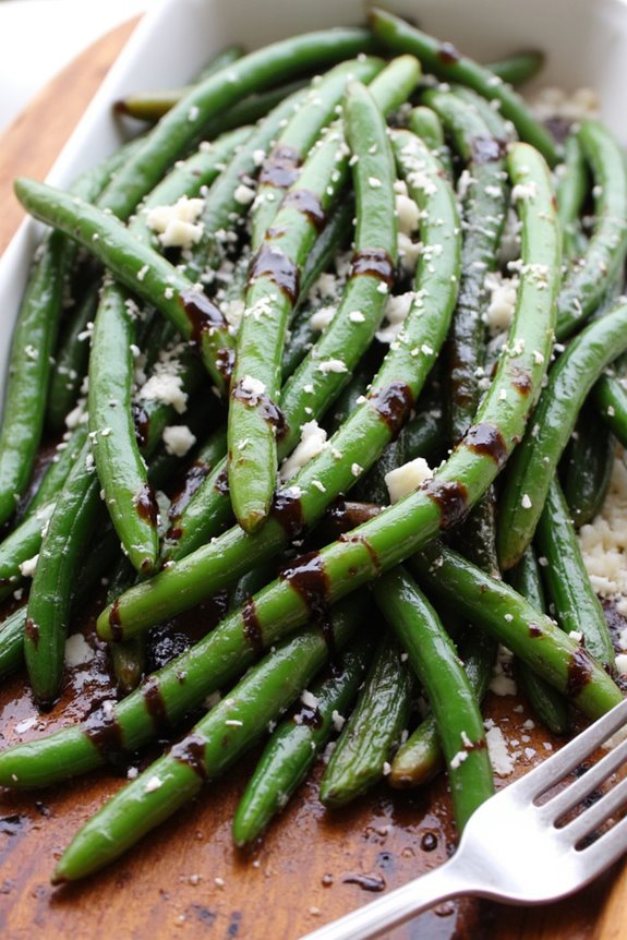 grilled green beans with balsamic