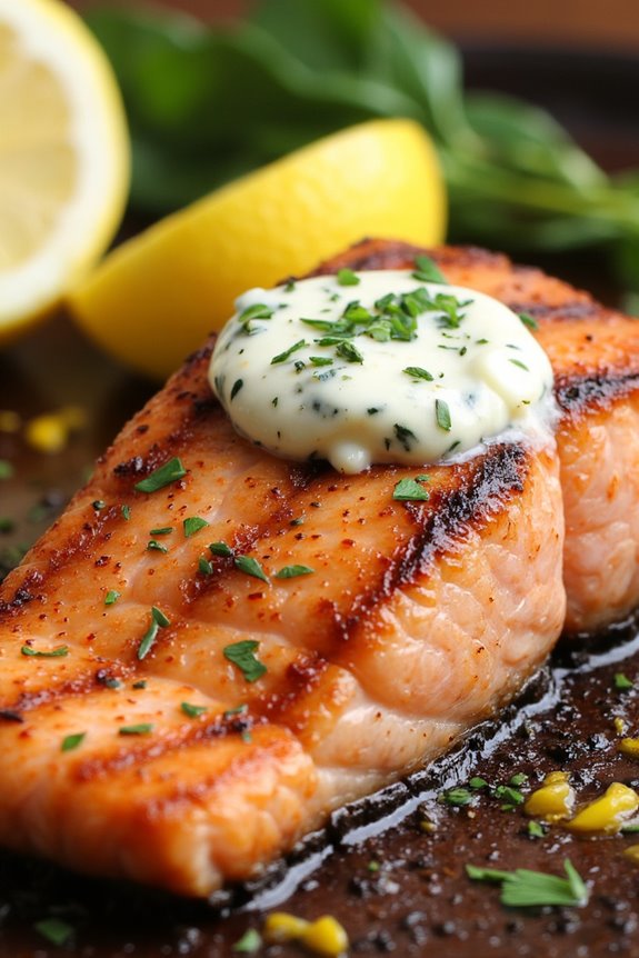 grilled salmon with herbed butter