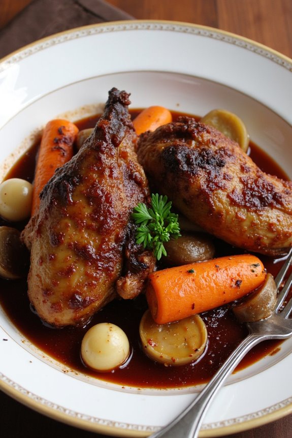 hearty chicken in wine