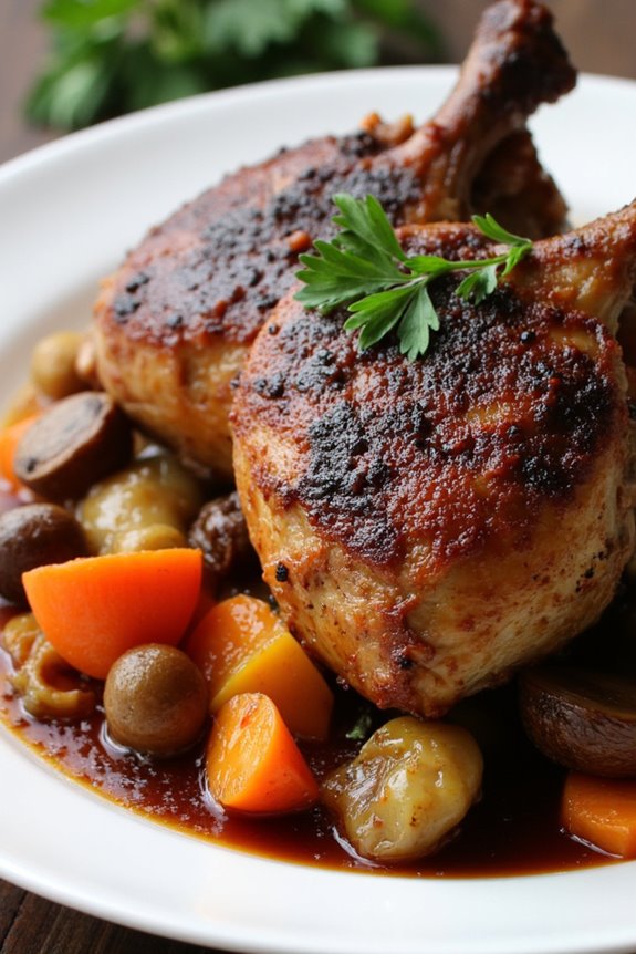 hearty chicken in wine