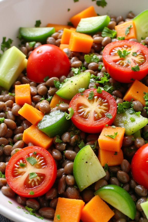 hearty nutritious lentil salad