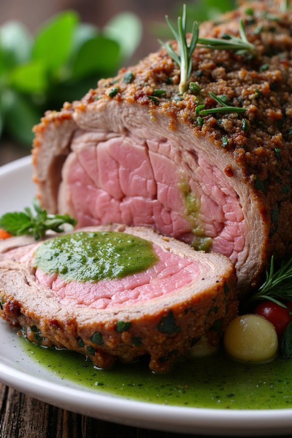 herb crusted lamb with mint