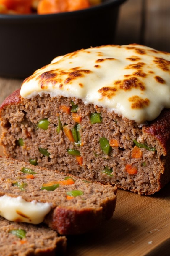 indulgent meatloaf with veggies