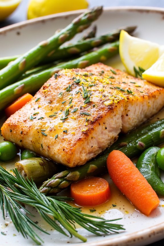 lemon dill salmon with vegetables
