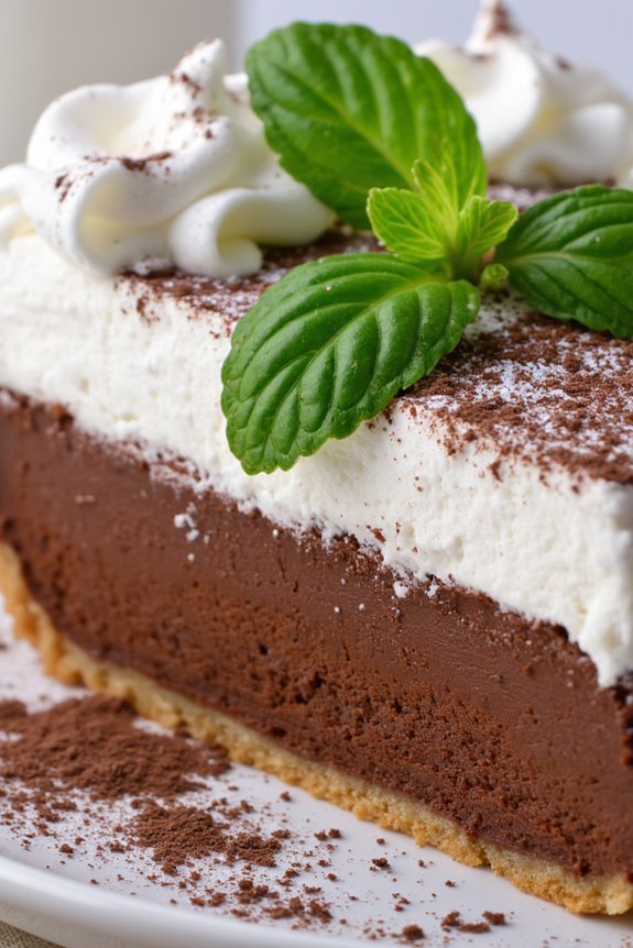 minty chocolate silk pie