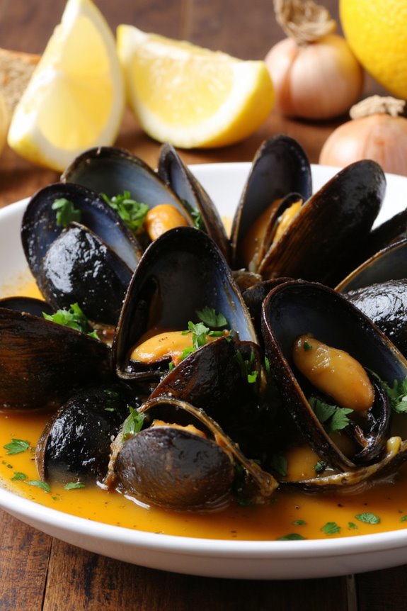 mussels in white wine