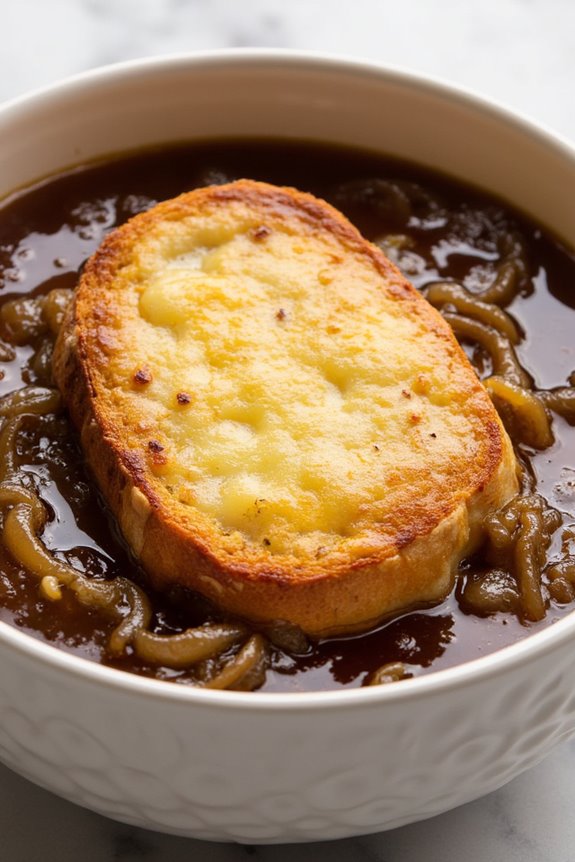 rich caramelized onion broth