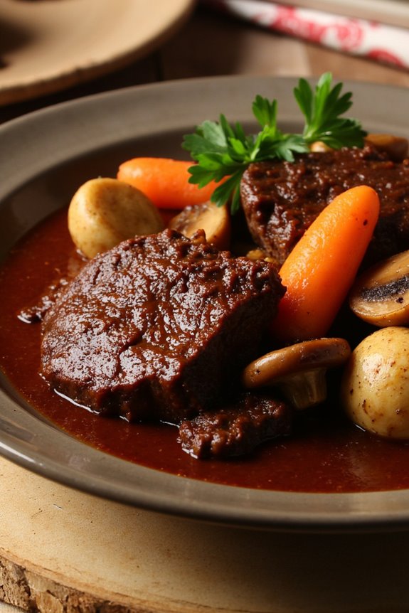 rich hearty red wine stew
