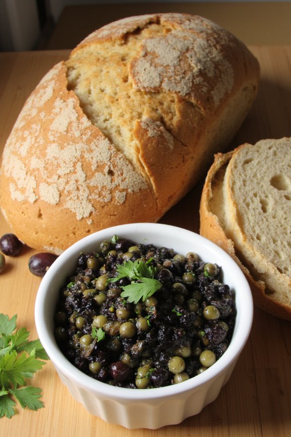 rustic bread with tapenade