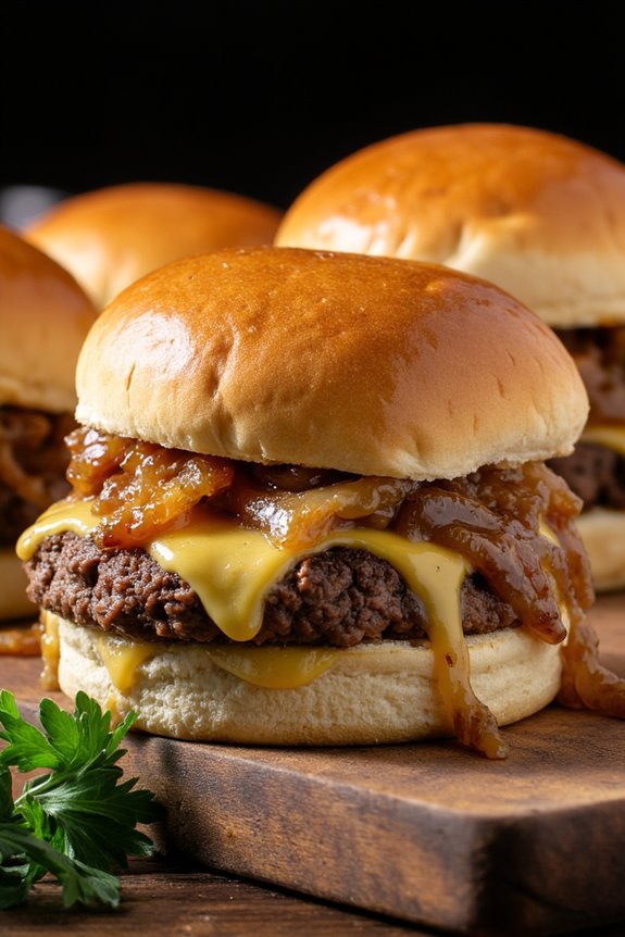 savory caramelized onion sliders
