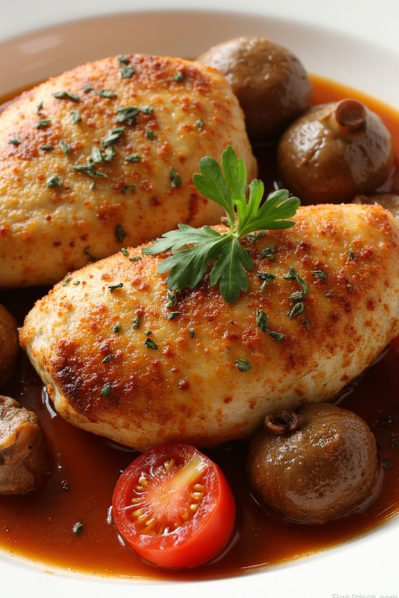 savory chicken with sauce